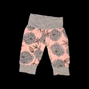 Floral Baby Pants with Gray Accents